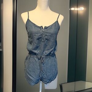 Garage Lightweight Denim Romper XS
